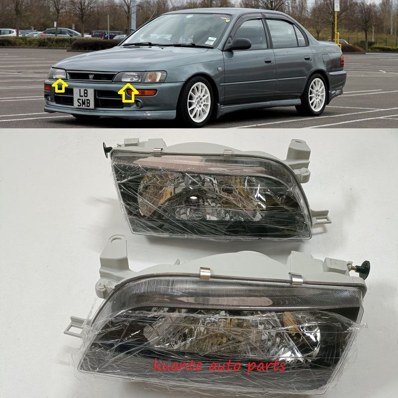 Melnas krāsas galvas lukturis Corolla 1999 2000 AE100 AE101 212-1193-B 81110-13610 81115-13610